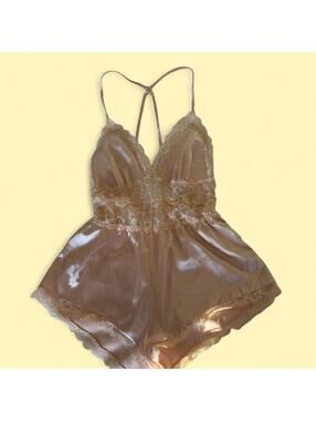 Dreamy and delicate champagne lacy teddy